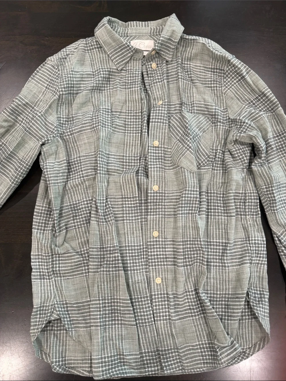 J-Crew Gray Flannel Button Up (Thicker Material)- Women’s size SMALL